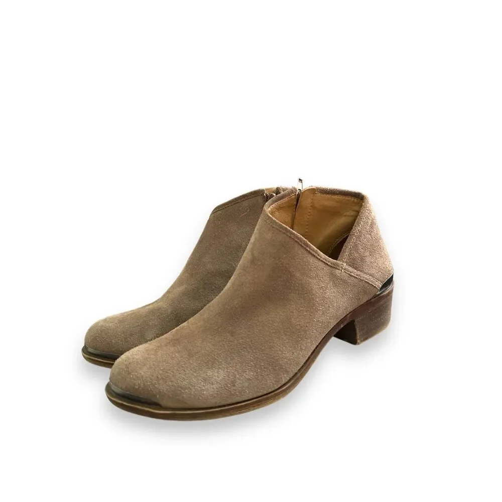 Lucky Brand Brekke suede slip on leather ankle booties sz 8 women’s - Picture 2 of 7